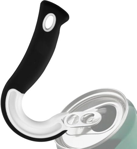 Apriscatole Manuale a Forma di J, Apriscatole Aprire Lattine con Anelli, Apriscatole per Cibo in Scatola, Senza Sfioramento Maneggevole Apriscatole, Gadget da Cucina