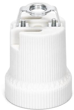 Portalampada in ceramica E27 in elegante colore bianco, ideali per dare un tocco moderno e sofisticato ai tuoi spazi qualsiasi tipo di lampadina a LED o a incandescenza.