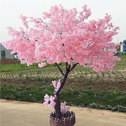 YANDDEA Árbol Artificial, Flor de Cerezo Grande y un árbol de durazno Artificial denso con Tronco de Madera Maciza: Adecuado para Sala de Estar de la Familia Interior,2x1.5m