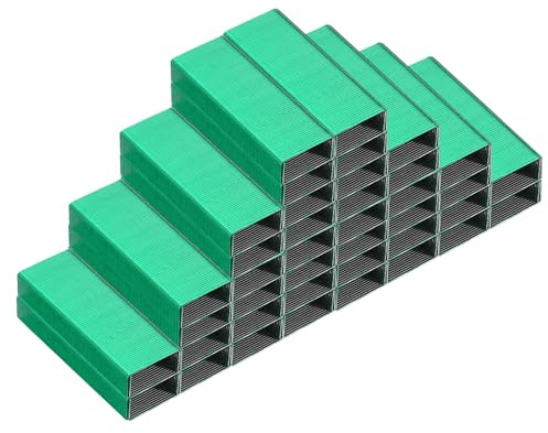 PATIKIL #10 Agrafes Standard, 10 Paquets 10000pcs Longueur de Jambe 3/16, Pointe Plate en Ciseau Anti-Bourrage pour Agrafeuse de Bureau Fournitures de Bureau à Domicile, Vert