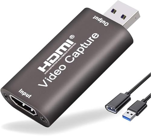 4K Video Capture Card HDMI to USB 2.0 Video Capture Device 1080p Output Record Audio Grabber for Content LiveBroadcasting Conference Streaming Gaming for Switch PS4 PS5 Xbox OBS PC Windows Mac OS