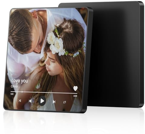 Dliombpe Magnete da Frigorifero con Musica Personalizzato Può Riprodurre Canzoni, compleanno Natale San Valentino Regalo di Coppia, Calamita Personalizzata con Foto e Canzoni Spotify
