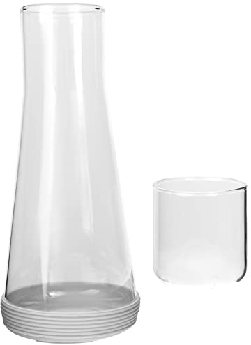 LIFKOME Water Carafe Cup Elegant Bedside Glass Kettle Bedroom Accessory and Heat-resistant