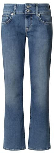 Pepe Jeans Jeans Rectos para Mujer, LW Venus, Color Azul (DENIM-4FE), 34W/32L, Azul (Denim-4fe), 34W / 32L