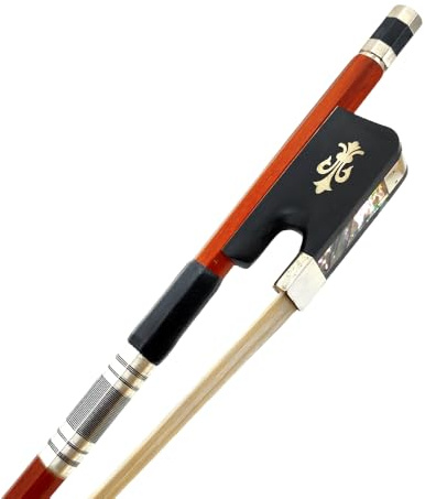 3/4 Kontrabassbogen Brasilholz Ebenholz Frosch Natur Rosshaar für Anfang