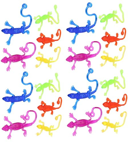 Juguetes de pegajosos para niños - Juego de Gecko Fidget elástico, 20 Piezas de gateadores portátiles para Ventanas, Coloridos Juguetes pegajosos para Bolsas de golosinas, nidos de Pascua