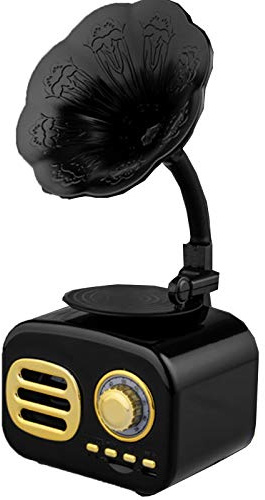 CLSDRZC Ornamenti per Grammofono Vintage,Altoparlanti Creativi,Giradischi con Altoparlante Bluetooth con Corno in Rame E Subwoofer Aux-in/USB/Compatibilità Multipla