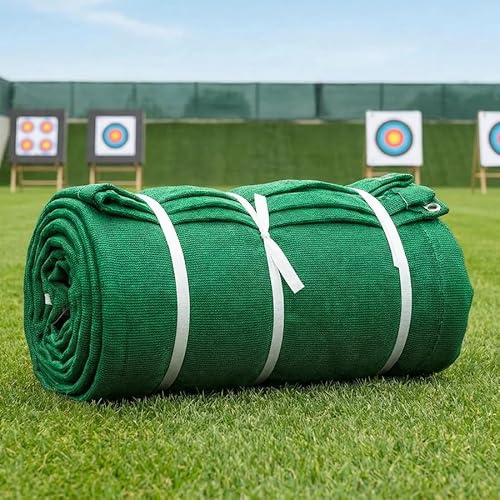 Professional Archery Back Stop Netting - Heavy Duty Reinforced Nets in 5 Sizes [Green/White] (Green, 10ft x 10ft)