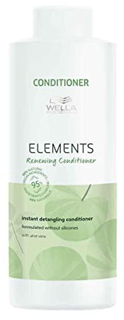 Wella Professionals Elements Renewing Conditioner - Gentle Care Anti-Frizz Detangling Conditioner With Aloe Vera - Protects Against Breakage, Cleanses Hair & Scalp 1l