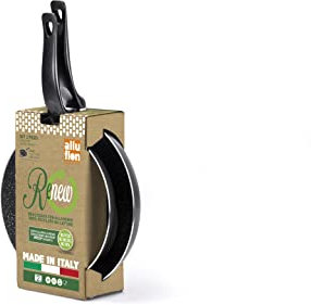 Alluflon Vesuvia Renew set padelle 24+28 cm, per ogni piano cottura esclusa induzione. Alluminio riciclato da lattine. Made in Italy