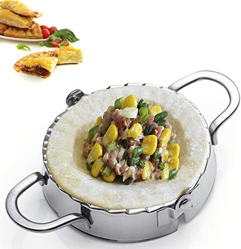 KAYCROWN Pressa Empanada, in acciaio inox, a forma di ravioli, Pierogi Dumpling Maker wrapper per pasticceria, accessori da cucina (XL: 15,2 cm)