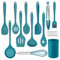 Herogo Set di utensili da cucina in silicone, 22 pezzi, con porta utensili, resistenti al calore, utensili da cucina, sani e antiaderenti, lavabili in lavastoviglie, blu