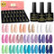 YSUVIN UV Nagellack Set - 23 Stück, Weiß Rosa Nude Blau Lila Glitzer, UV Gel Nagellack für Anfänger Zuhause DIY Nail Art Salon Maniküre Kit, 8ML