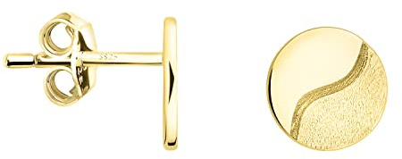 SOFIA MILANI - Damen Ohrringe 925 Silber - vergoldet/golden - Gebürsteter Yin und Yang Ohrstecker - E1846