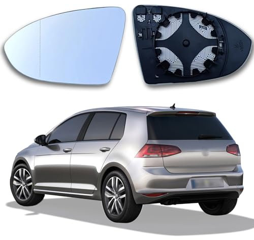 Spiegelglas Golf 7 Links Beheizbar Asphärisch Passend für Golf 7 Spiegelglas Links Fahrerseite Beheizbar Ersatzspiegelglas Golf 7 Außenspiegel Glas mit Trägerplatte