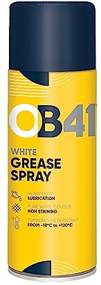 OB41 White Grease Spray - Ideal for lubricating and protecting hinges, bearings and moving parts - No drips, staining or hardening - 400ml