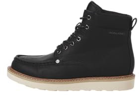 JACK & JONES Jfwarchway PU Moc Boot, Botines con Cordones Hombre, Antracita, 40 EU