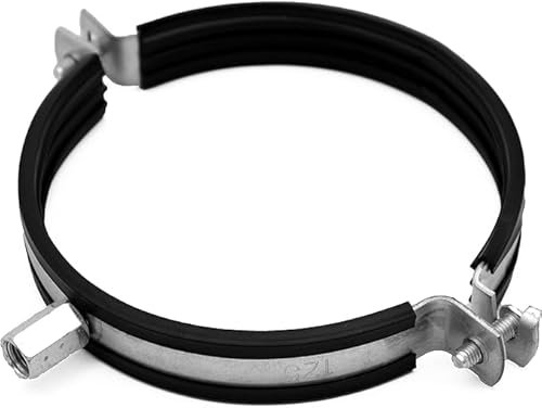 H&C VENT Abrazaderas Metalicas Para Tubos de Conducto Ø 100 mm con Junta de Goma Inserto │ Sargentos de Apriete │ Soporte Redondo para Escape de Conductos │ Para Tubo PVC, Metal, Plástico, Aluminio