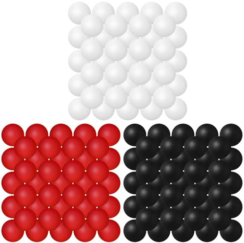 Hanaive Tischtennisbälle, mehrfarbig, 40 mm, Kunststoffbälle, waschbar, kleines Spiel für Karneval, Poolspiele, Party-Dekoration, Haustierspielzeug (weiß, rot, schwarz), 100 Stück