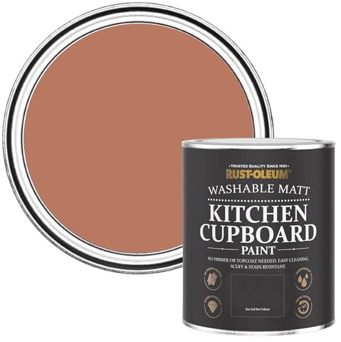 Rust-Oleum Red Kitchen Cupboard Paint in Matt Finish - Siena 750ml