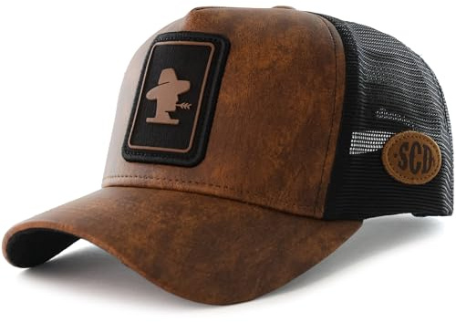 Sacudido's | Logo | Bronw | Trucker Cap, Agribusiness, Ranch Hat, Farm Cap, Adjustable, for Men and Women, Great for Hunting