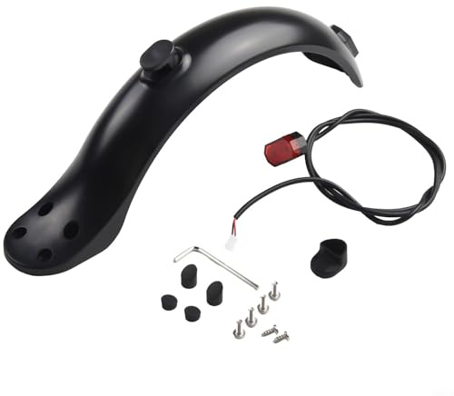 Entgoinggo 8.5 Pollici Scooter Posteriore Ricambio Per Xiaomi, Scooter Elettrico Parafango Set Ith LED Fanale Posteriore Quattro Fori Montaggio ABS Scooter Elettrico Kit Accessori
