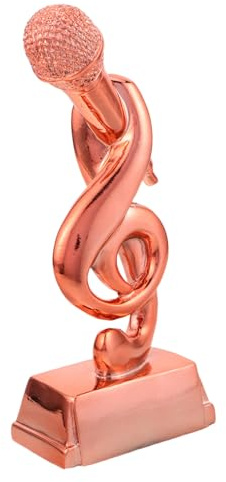 NOLITOY Trophy Microfono da Scrivania in Resina con Musicale per Canto e Karaoke Decorazione Versatile per Adulti