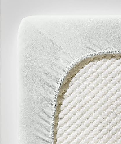 fleuresse Comfort Spannbettlaken (96 % Baumwolle, 4 % Elasthan), mit Rumdumgummizug, Ökotex Standard 100, für Matratzen bis 26 cm Höhe, 90 - 100 x 200 cm, Weiß