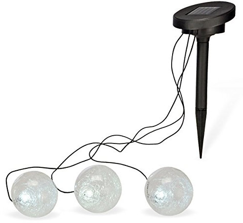 Teichlampen Set 3tlg Solar LED Schwimmlichter Glas Kunststoff Teichlichter