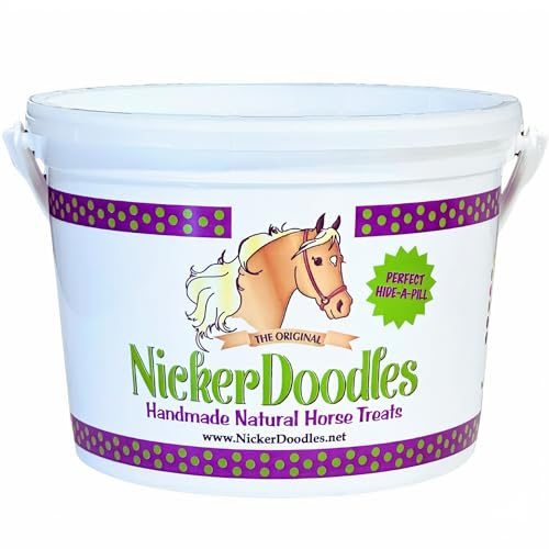 NickerDoodles Horse Treats - 2 lb Pail - Effortlessly Give Medications with Our Soft Baked Treats - Training Treats are The Perfect Motivator - No Additives or Preservatives