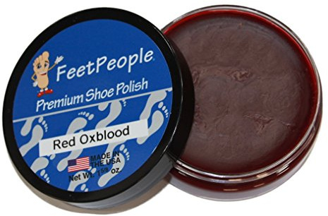 FeetPeople Shoe Polish, 1.625 oz, Red/Oxblood