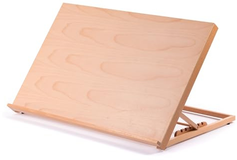 ZEICHENTISCH WORKSTATION | Buchenholz | Tischstaffelei für Malvorlagen bis DIN A2