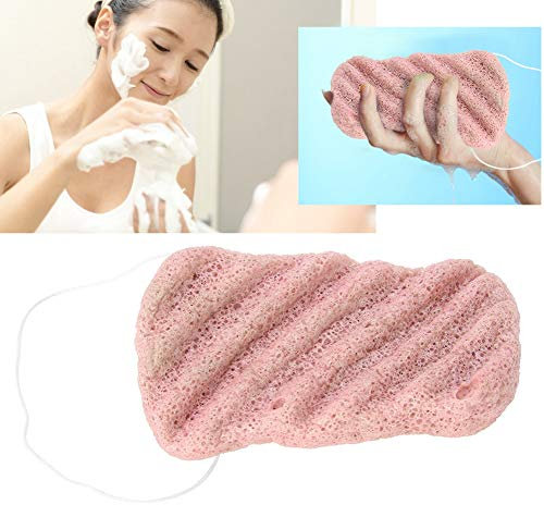 Face Body Natural Konjac Sponge with Sling, Big Size Facial Body Exfoliate Remove Pore Cleaning Tool(06#)