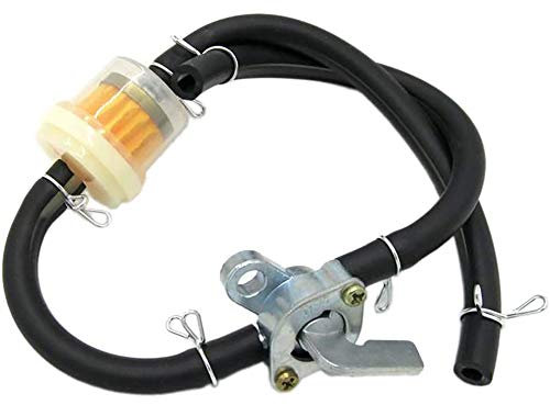 POFET Motorcycle Fuel Gasoline Oil Filter and Black Petrol Oil Pipe for 50CC-150CC ATV Quad Bike