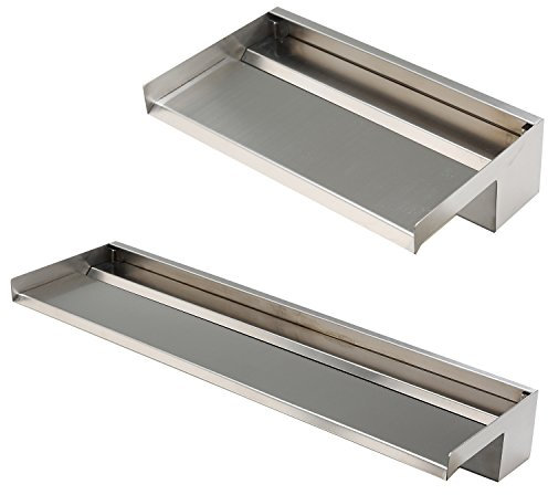 Köhko Cascade Fontaine 15 CM Alberta en Acier Inoxydable V2A (15-150 CM) Mat Chute d Eau Jeu d'eau WF40