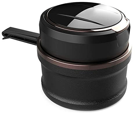 LxwSin Auto-Aschenbecher, Easy Clean Up Abnehmbarer Autoaschenbecher mit LED-Licht mit Klappdeckel, selbstverlöschender Aschenbecher für Autos Van Outdoors Camping