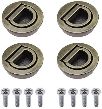 eMagTech 4cps Anneau de Chasse Poignée de Traction Demi-cercle Invisible Levée Encastrée avec Vis de Montage pour Armoire Commode Tiroir