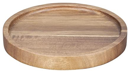 Olympia Acacia Wood Round Plates 150mm - Heavy Duty, Durable, Easy Clean, Stylish Hotel Restaurant Café Bar Bistro Food Dining Serving Platter