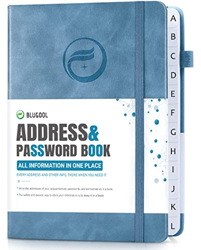 Address Book with Alphabetical Tabs, Hardcover Password Keeper 5.3x7.7