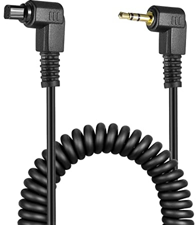 NEEWER Cable Disparador Remoto de 2,5mm a C3 con 3 Pines Compatible con Canon R5, 7D Mark II, 6D Mark II, 5D Mark IV/III/II, 7D, 6D, 5D, 5DS, 5DR, 1D Mark IV/III/II