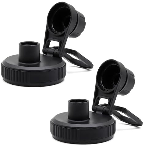 Wide Mouth Water Bottle Lids - Fits Hydro Flask WIDE Mouth Bottle(12oz 18oz 22oz 24oz 32oz 40oz 64oz), Locking Sports Cap Accessories, Hydroflask Compatible Replacement Covers (Black)
