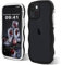 ORDA for iPhone 13 case for iPhone 14 case Cute Wave Frame Curly Shape Shockproof Hard PC Phone Cover for Women and Girls Compatible with for 6.1 inchs Black