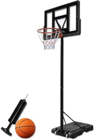 FIVMEN Basketballkorb Outdoor Basketballständer Höhenverstellbar 230-305 cm Basketball Korb mit Rollen und Ständer Basketballanlage Korbanlage Indoors oder Outdoor