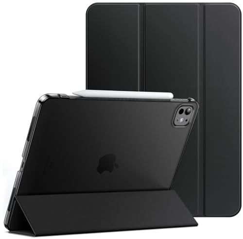 JETech Custodia per iPad Pro 11 Pollici M5/M4 2025/2024 (6a/5a Generazione), Sottile Supporto Rigido Retro Conchiglia Intelligente Cover con Auto Svegliati/Sonno (Nero)