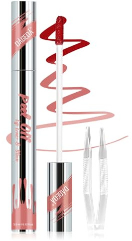 Prreal Peel Off Lip Liner Stain, Lip Stain Peel Off Tattoo Lip Liner with Tweezer, Transfer Proof, Waterproof, Long Lasting Lip Gross, Highly Pigmented Matte Finish Lip Tint Stain Lipstick(01 Sweet)