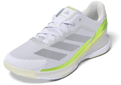 Adidas Women's Courtquick Padel, White/Silver Metallic/Lucid Lemon, 10.5
