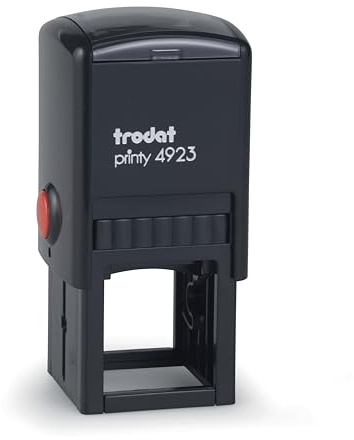 Mister Timbri Timbro Autoinchiostrante Trodat 30x30 mm Quadrato Personalizzabile - 7 Righe di Testo, Ecologico e Ideale per Dati Aziendali o Firma
