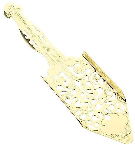 KICHOUSE cucchiaio di assenzio Mescolando acciaio di grandi dimensioni scanalato miscelazione cucchiaio per assenzio multiuso cucchiaino da tè freddo Golden