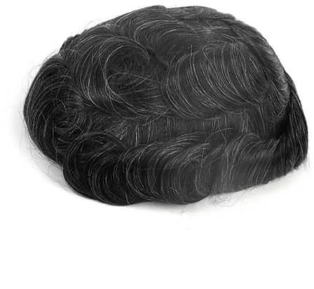 Peluca de cabello humano para hombre, diseño de prótesis capilar mono, de NPU, duradera, de 6 pulgadas, con ondas rectas, 130, tupé lacio #6x9#1B20