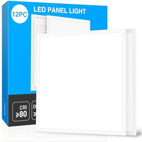 Oscilunaria LED Panel 60x60 (12 Stück) Deckenleuchte, LED Deckenpanel Rasterleuchte, CCT 3-in-1 Farbtemperatur & Lumen wählbar, blendfrei UGR≤23, 50.000+ Std. Lebensdauer, IP44 (12 Stück)